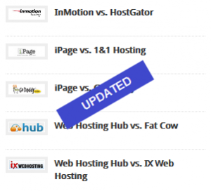 Web Hosting Comparisons Updated