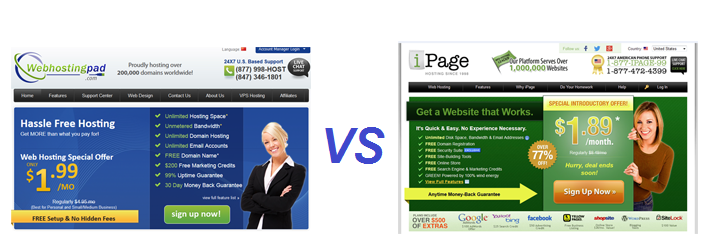 Web Hosting Pad vs iPage