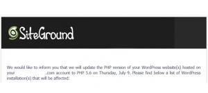 SiteGround PHP Update