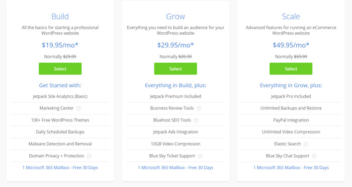 Bluehost WP Pro Pricing